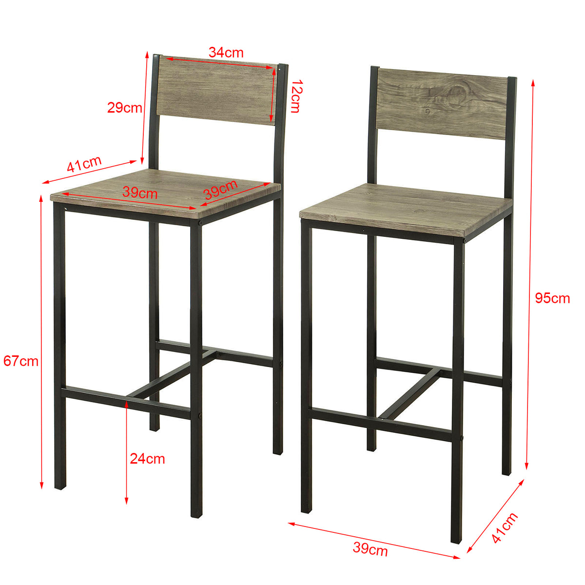 SoBuy FST53-Ax4 Lot de 4 Chaises Tabourets de Bar Cuisine Chaises de Bar, avec Repose-Pieds