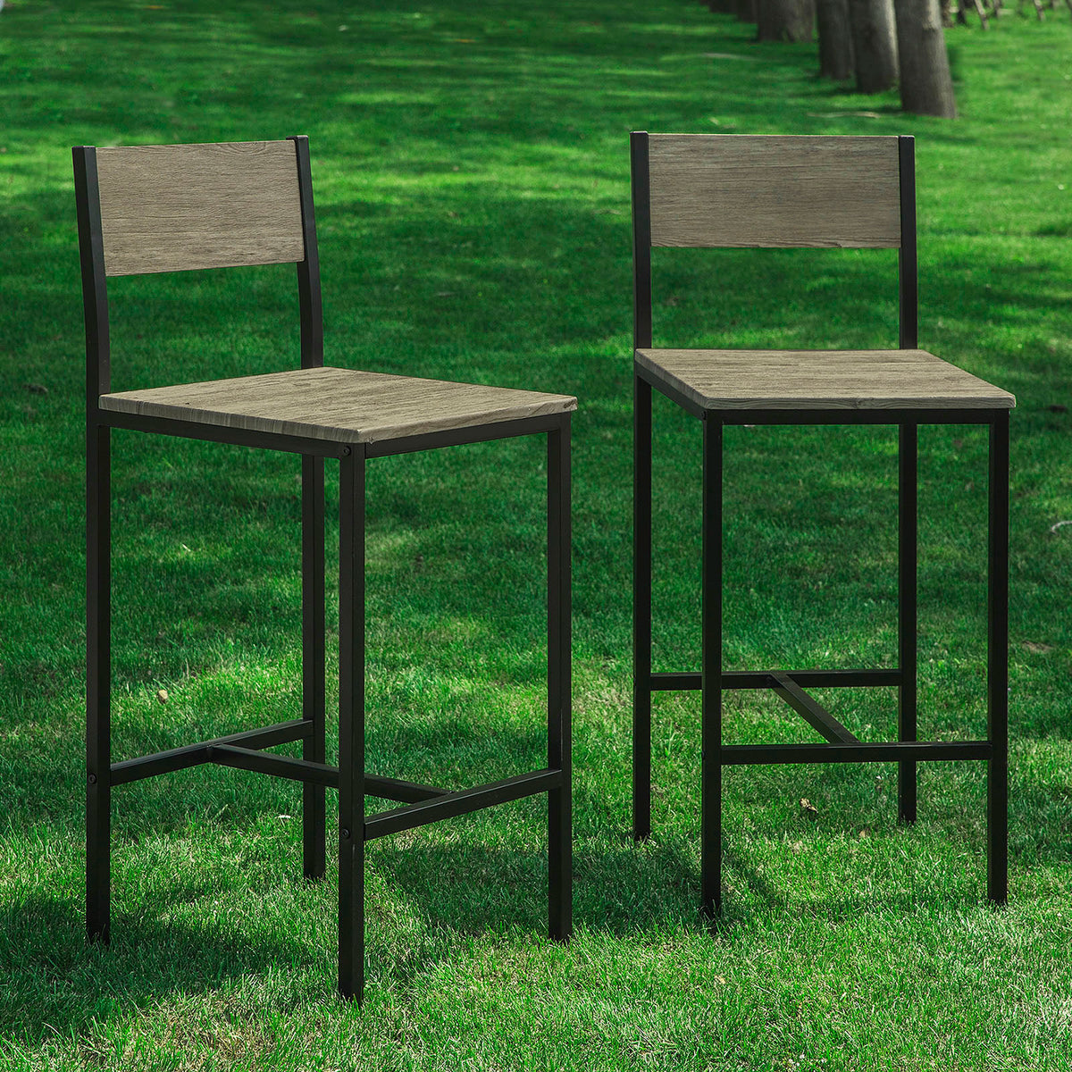 SoBuy FST53x2 Set de 2 Scaune de Bar pentru Bucătărie, cu Suport pentru Picioare