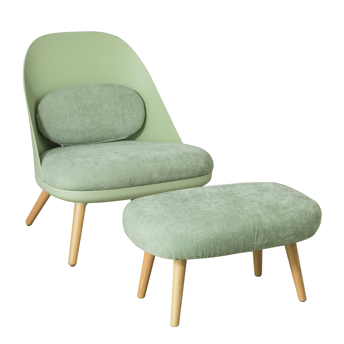 SoBuy FST63-GR Fauteuil Relax avec Repose-Pieds Tabouret Chauffeuse Salon Chambre