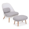 SoBuy FST63-HG Fauteuil Relax avec Repose-Pieds Tabouret Chauffeuse Salon Chambre