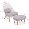 SoBuy FST63-HG Fauteuil Relax avec Repose-Pieds Tabouret Chauffeuse Salon Chambre
