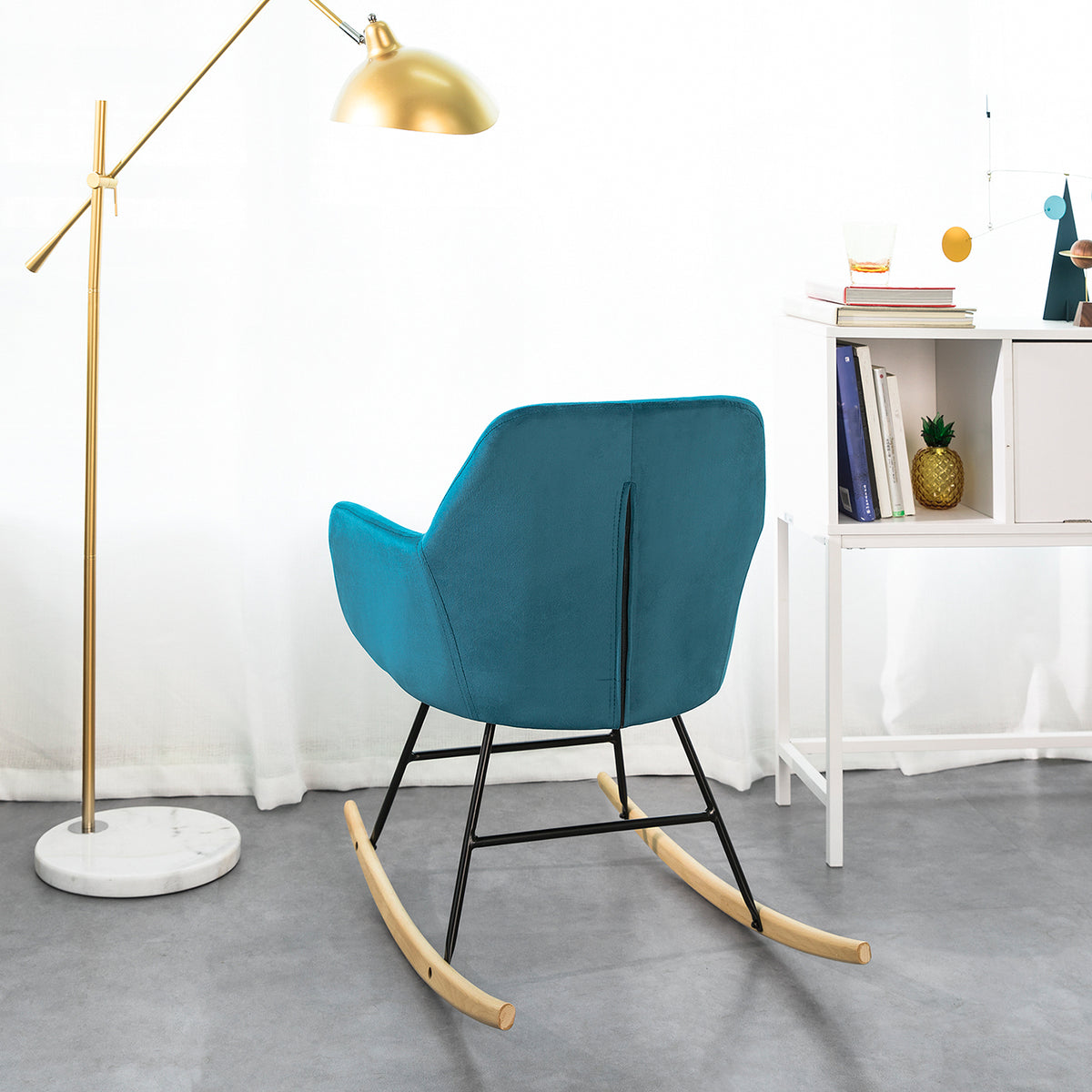 SoBuy FST68-B Chaise à Bascule avec Accoudoirs Fauteuil de Relaxation Pieds