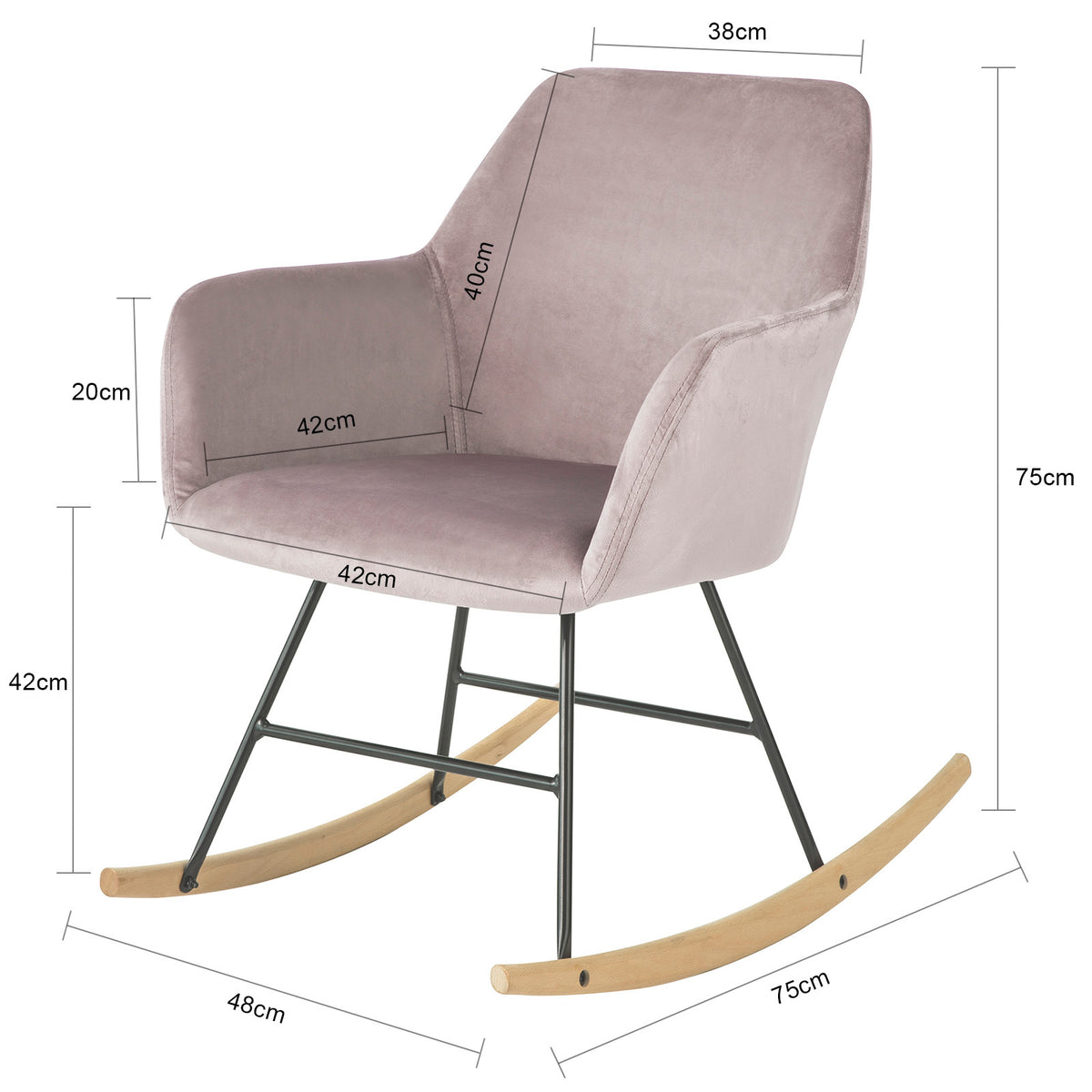 SoBuy FST68-P Scaun balansoar cu cotiere Fotoliu de relaxare Picioare