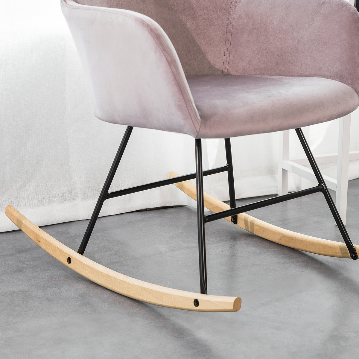 SoBuy FST68-P Scaun balansoar cu cotiere Fotoliu de relaxare Picioare