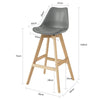SoBuy FST69-HG Scaun de bar Scaun înalt de bucătărie Scaun de bar cu spătar