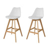 SoBuy FST69-W x2 Lot de 2 Tabourets de Bar Cuisine Tabouret Haut de Bar avec Dossier et Repose-Pieds
