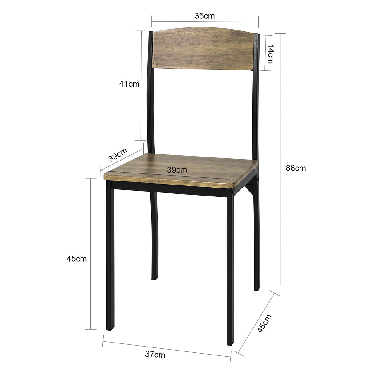SoBuy FST73-Nx4 Set de 4 Scaune de Bucătărie din Metal Scaune de Sufragerie cu Spătar Scaun fără masă