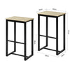 SoBuy FST74-Nx2 Set de 2 Scaune de Bar cu Suport pentru Picioare Scaun Înalt de Bar în Stil Industrial pentru Bucătărie, Sufragerie