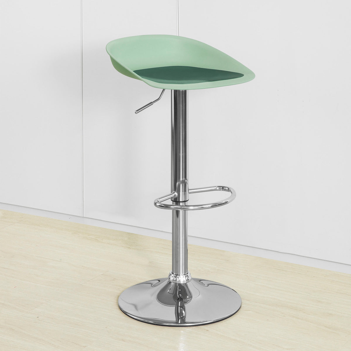 SoBuy FST75-GR Scaun de bar de design, scaun rotativ la 360°, reglabil pe înălțime, cu suport pentru picioare