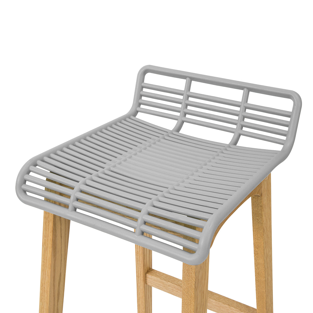 SoBuy FST76-HG Scaun de Bar Design Scaun de Bar Bucătărie cu Suport pentru Picioare Bază din Lemn de Stejar