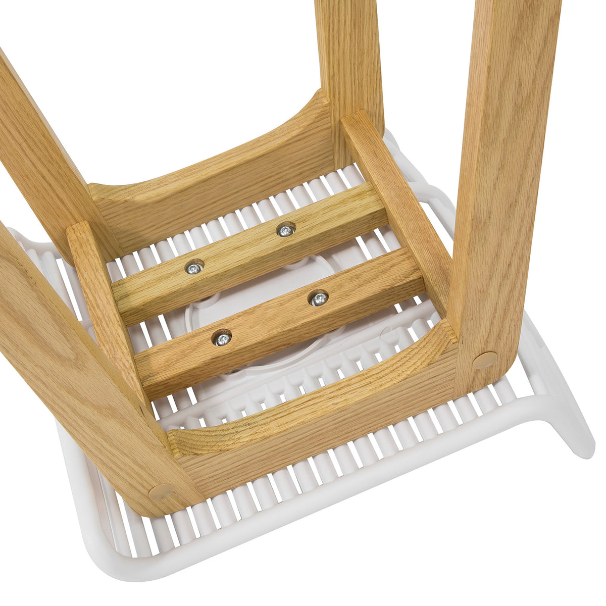 SoBuy FST76-W Tabouret de Bar Design Chaise de Bar Cuisine avec Repose-Pieds Piètement en Bois de Chêne