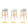 SoBuy FST76-GR Scaun de bar de design Scaun de bar bucătărie cu suport pentru picioare Picioare din lemn de stejar