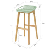 SoBuy FST77-GR Scaun de bar de design, Scaun de bar de bucătărie cu suport pentru picioare, Bază din lemn de stejar