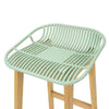 SoBuy FST77-GR Scaun de bar de design, Scaun de bar de bucătărie cu suport pentru picioare, Bază din lemn de stejar