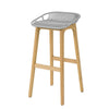 SoBuy FST77-HG Scaun de bar de design Scaun de bar pentru bucătărie cu suport pentru picioare Bază din lemn de stejar