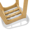 SoBuy FST77-W Scaun de bar de design Scaun de bar pentru bucătărie cu suport pentru picioare Bază din lemn de stejar