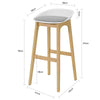 SoBuy FST78-W Tabouret de Bar Design Chaise Haute de Bar Cuisine avec Assise Rembourrée Repose-Pieds et Piètement en Bois de Chêne