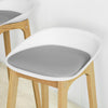 SoBuy FST78-W Tabouret de Bar Design Chaise Haute de Bar Cuisine avec Assise Rembourrée Repose-Pieds et Piètement en Bois de Chêne