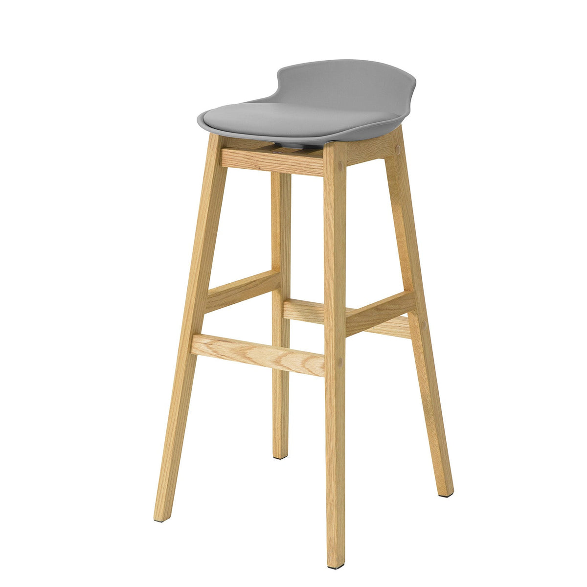 SoBuy FST79-HG Tabouret de Bar Design Chaise Haute de Bar Cuisine avec Repose-Pieds et Piètement en Bois de Chêne Haute Quali
