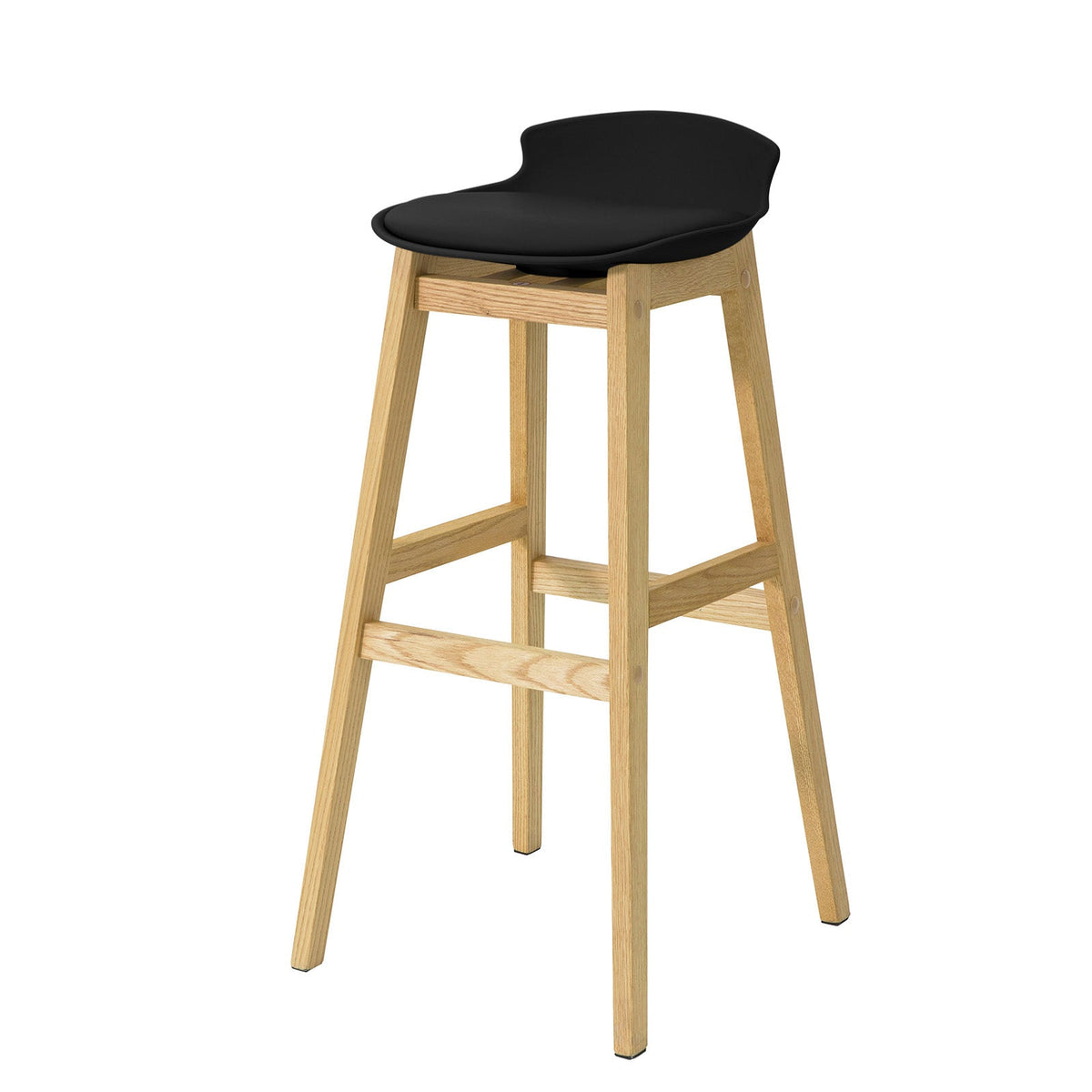 SoBuy FST79-SCH Tabouret de Bar Design Chaise Haute de Bar Cuisine avec Repose-Pieds et Piètement en Bois de Chêne Haute Qual