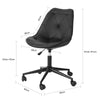 SoBuy FST85-SCH Chaise de Bureau Ergonomique Chaise Pivotante Chaise pour Ordinateur, Assise en Cuir PU, Hauteur Réglable 43-53cm
