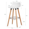 SoBuy FST86-W Scaun de Bar Scaun Înalt de Bistro Scaun de Bar cu Suport pentru Picioare și Spătar