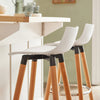 SoBuy FST86-W Scaun de Bar Scaun Înalt de Bistro Scaun de Bar cu Suport pentru Picioare și Spătar