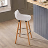 SoBuy FST86-W Scaun de Bar Scaun Înalt de Bistro Scaun de Bar cu Suport pentru Picioare și Spătar