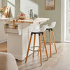 SoBuy FST86-W Scaun de Bar Scaun Înalt de Bistro Scaun de Bar cu Suport pentru Picioare și Spătar