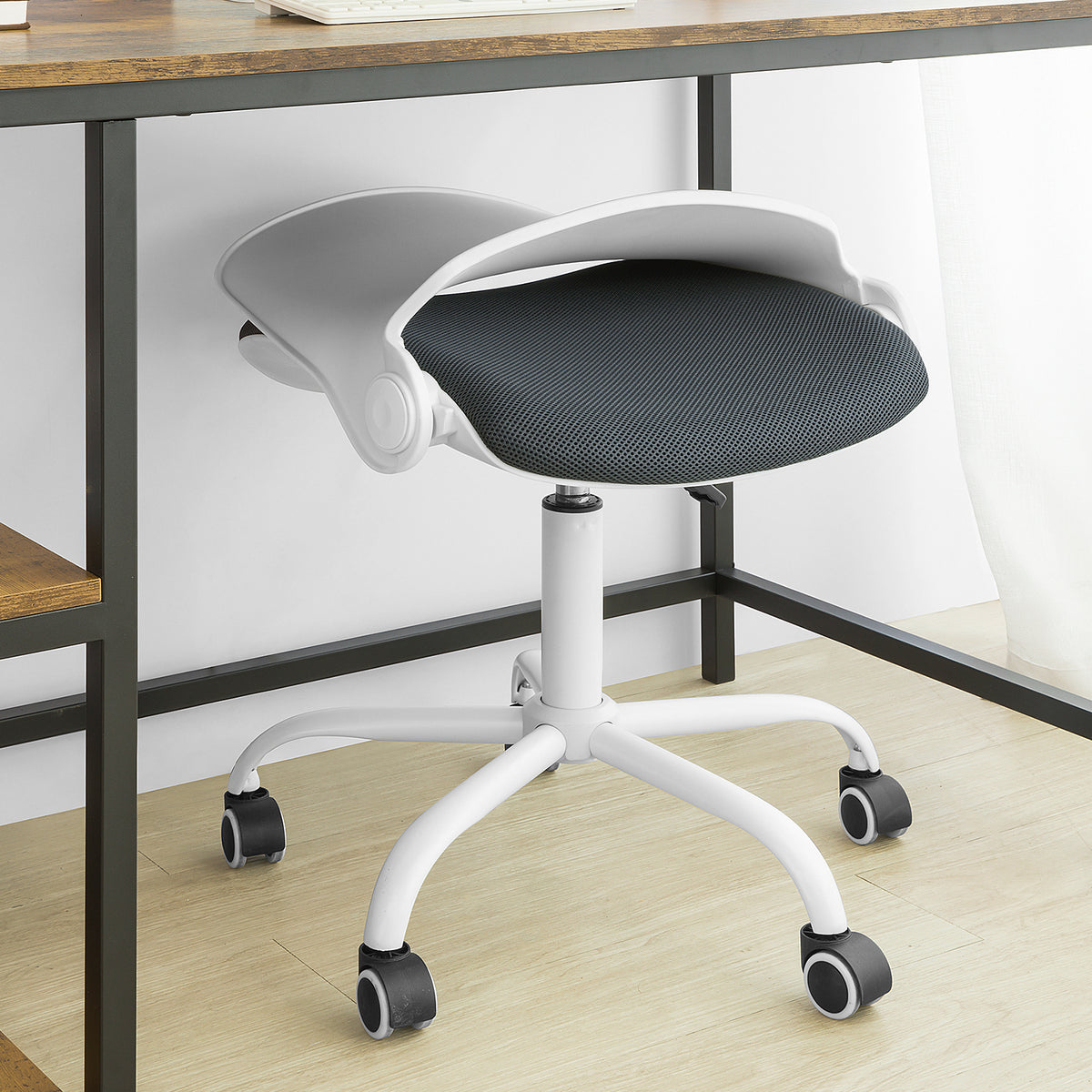 SoBuy FST87-W Scaun de Birou Ergonomic Spătar Pliabil Scaun Rotativ Scaun pentru Calculator