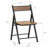 SoBuy FST88-PF Scaun Pliant Rezistent din Lemn și Metal Scaun Vizitator Scaun Pliabil Stil Industrial pentru Bucătărie, Birou 46 x 48 x 80 cm