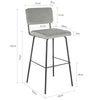 SoBuy FST90-DGx2 Set de 2 Scaune de Bar Design Scaun Înalt de Bistrou cu Spătar și Suport pentru Picioare, Scaun de Blat, Scaun de Bar