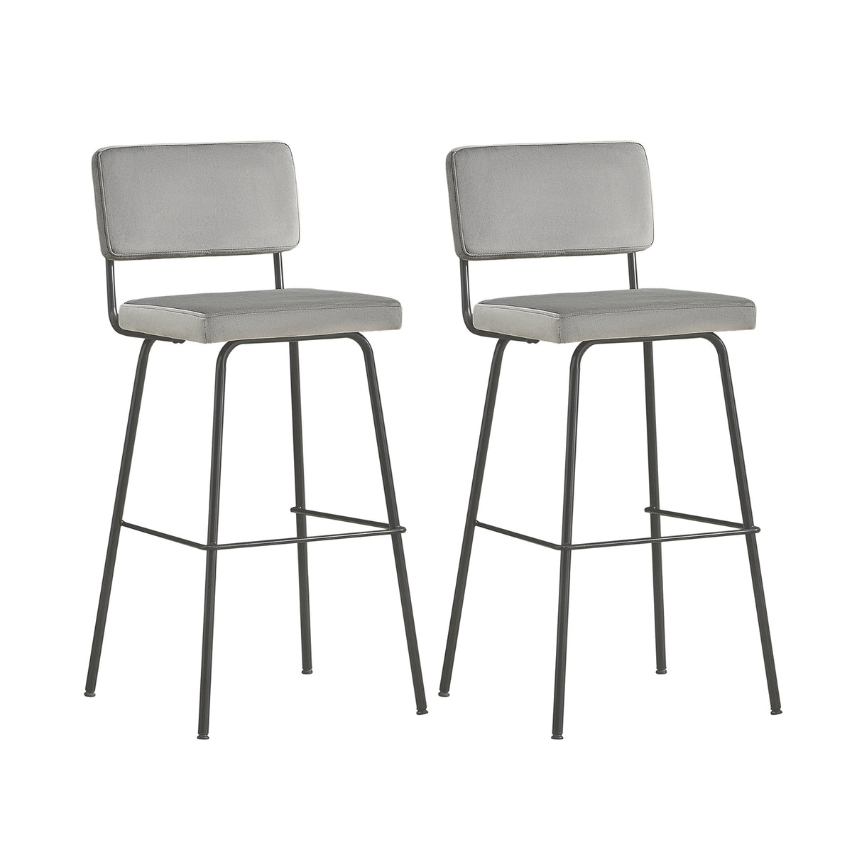SoBuy FST90-DGx2 Lot de 2 Tabourets de Bar Design Tabouret Haut de Bistrot avec Dossier et Repose-Pieds, Tabouret de Comptoir