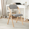 SoBuy FST92-N Scaun Pliant din Lemn Tapițat Ergonomic - Scaun de Bucătărie și de Birou Compact pentru Sufragerie sau Living, pentru Spații Mici, Gri Deschis
