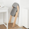 SoBuy FST92-N Scaun Pliant din Lemn Tapițat Ergonomic - Scaun de Bucătărie și de Birou Compact pentru Sufragerie sau Living, pentru Spații Mici, Gri Deschis