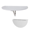 SoBuy FWT10-W Table murale rabattable en bois, Table de cuisine pliable, Table enfant demi-ronde, Blanc