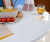 SoBuy FWT10-W Table murale rabattable en bois, Table de cuisine pliable, Table enfant demi-ronde, Blanc