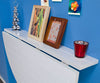 SoBuy FWT10-W Table murale rabattable en bois, Table de cuisine pliable, Table enfant demi-ronde, Blanc