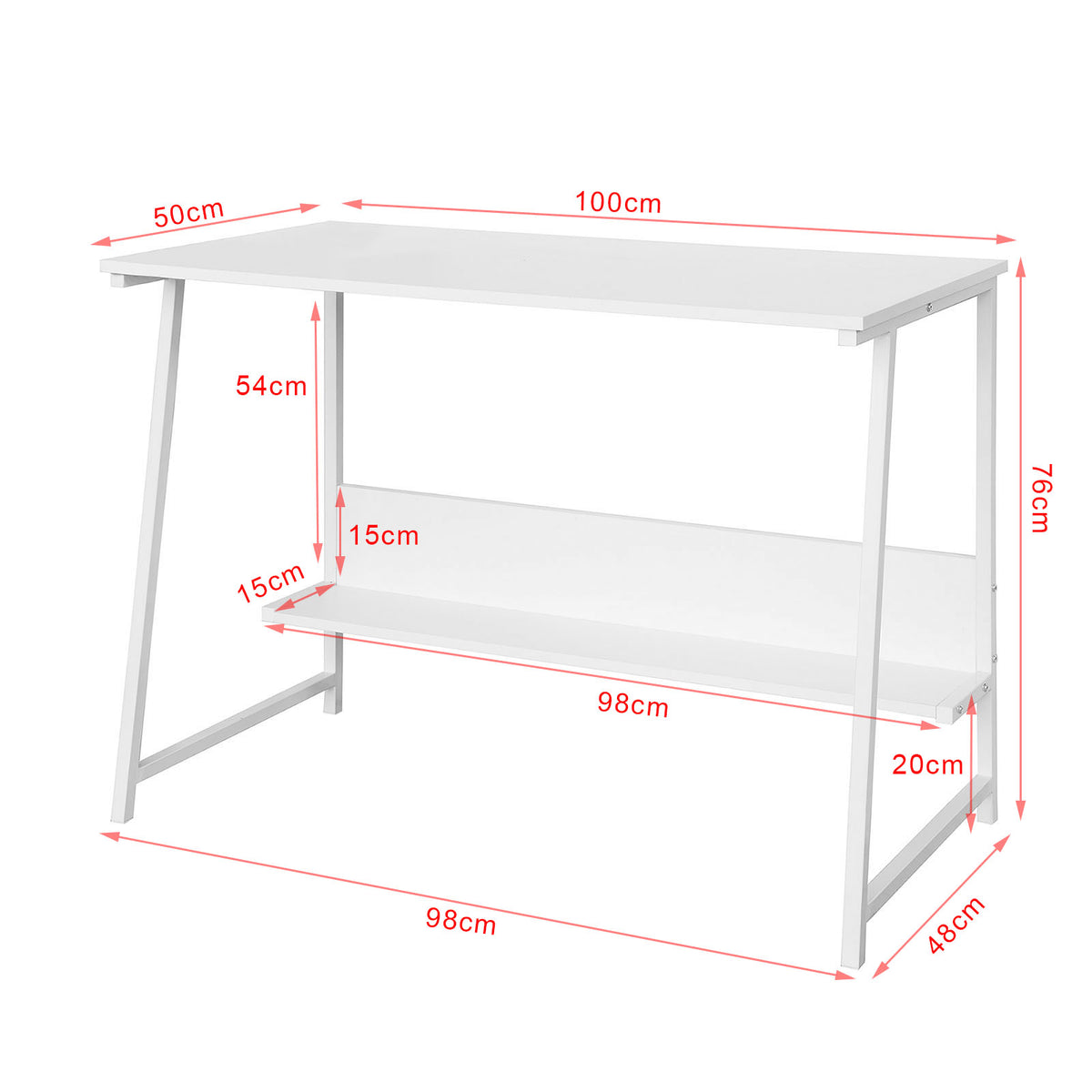 SoBuy FWT34-W Bureau Informatique Plan de Travail Table pour Ordinateur