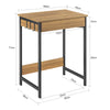 SoBuy FWT43-N Birou Mic cu 1 Sertar și 2 Cârlige Birou Gaming cu Etajere de Depozitare Birou Multifuncțional pentru Dormitor Masă Gaming Natur 60x40x77cm
