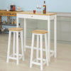 SoBuy Masă și scaune masă de bucătărie albă cu 2 scaune FWT50-Cross
