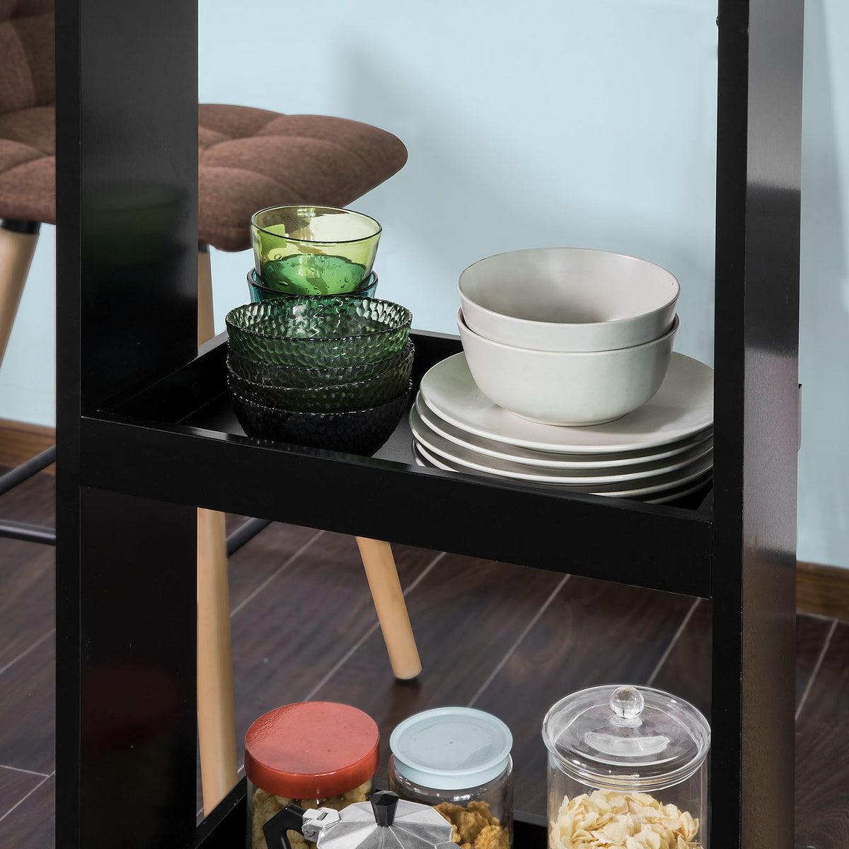 SoBuy FWT55-SCH Table de Bar Murale Table Haute de Bar Mange-Debout Cuisine