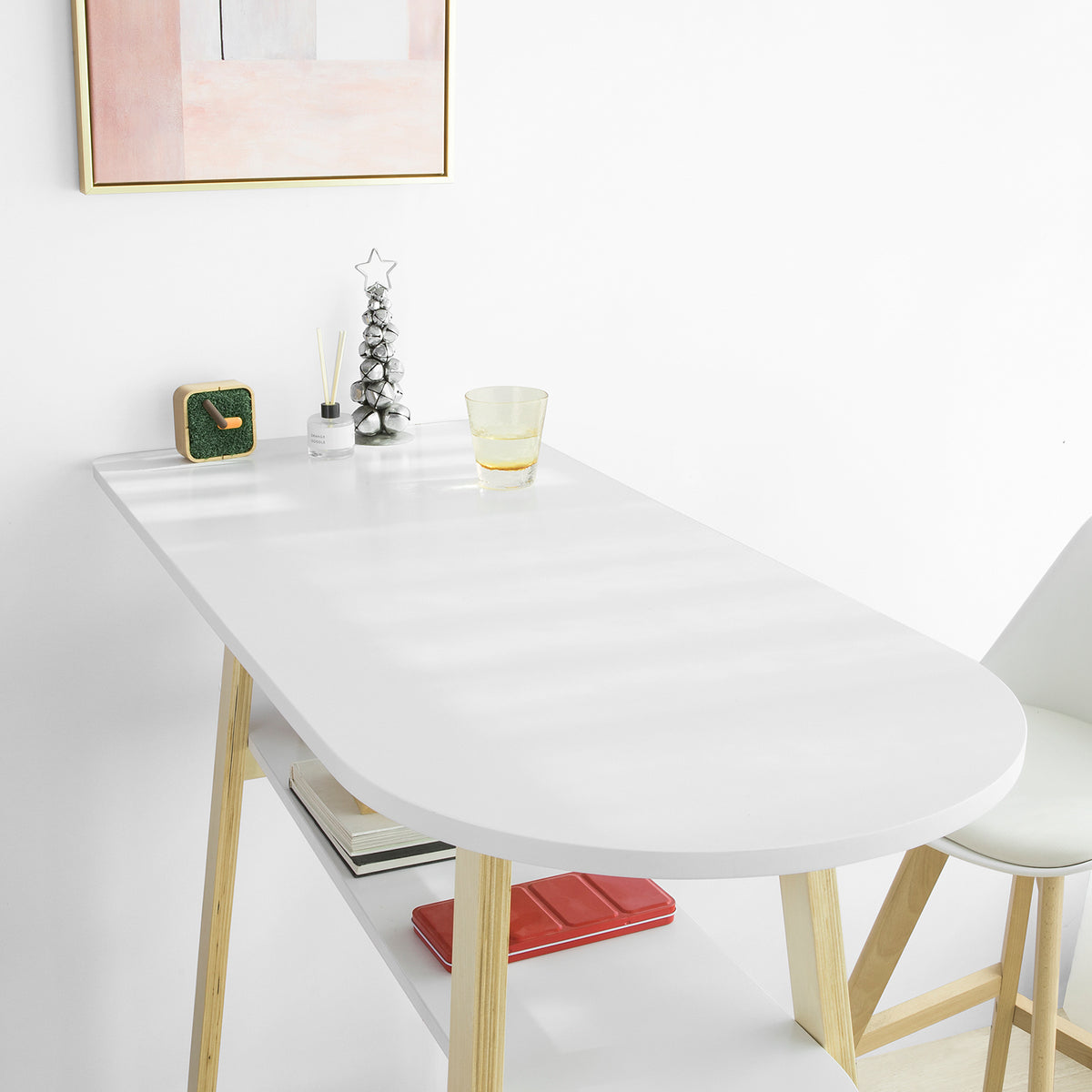 SoBuy FWT59-WN Masă de Bar Masă Înaltă de Bar Mâncător Bucătărie Masă de cafea Scandinavă