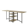 SoBuy FWT62-N Masă pliabilă cu 2 extensii și 3 rafturi de depozitare, Masă de bucătărie și sufragerie pliabilă, Economie de spațiu, 180 x 60 x 77 cm