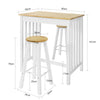 SoBuy FWT65-WN Set de Table + 2 Chaises Style de Bar Ensemble Table de Bar + 2 Tabourets de Bar