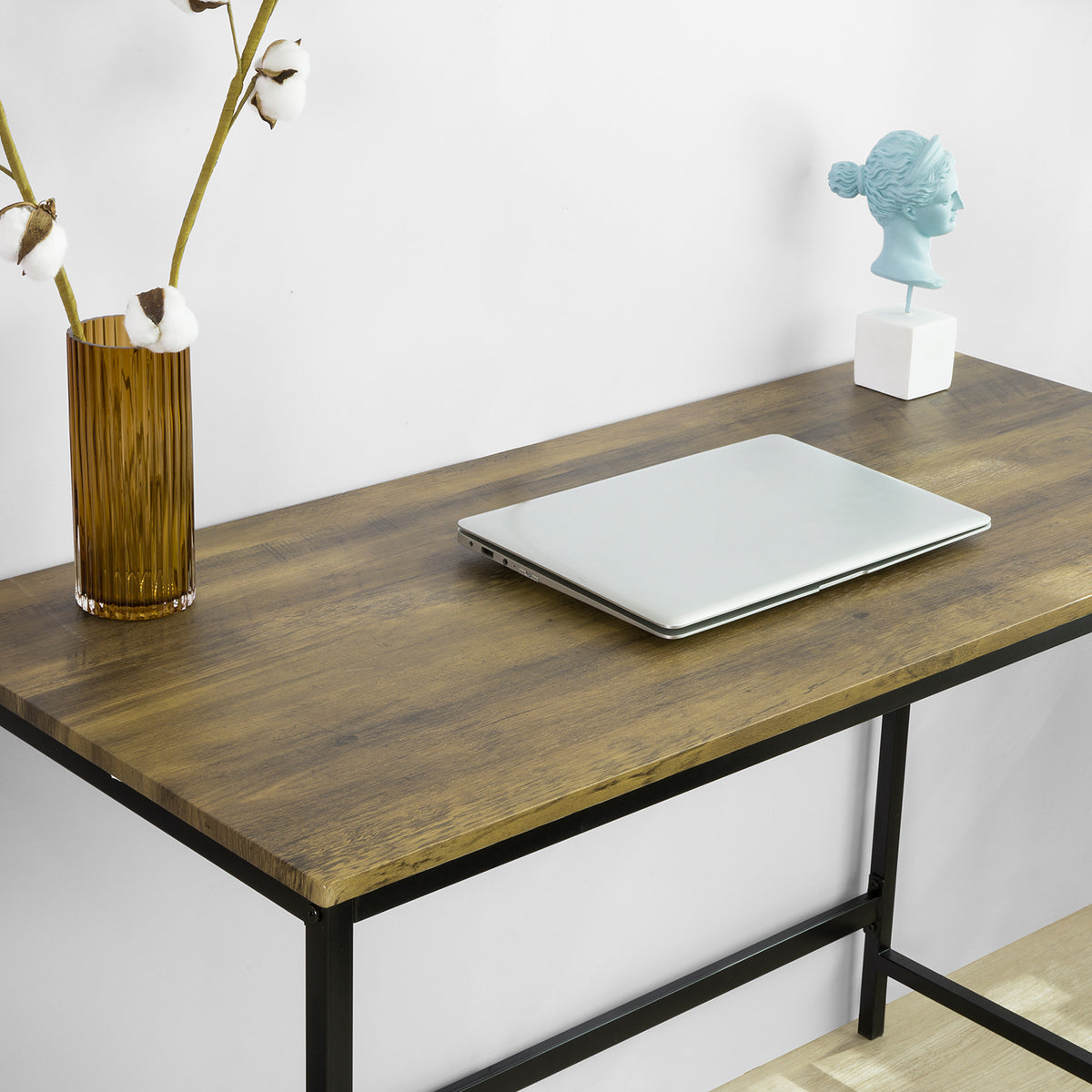 SoBuy FWT68-F Bureau Informatique Table de Travail Bureau d'Ordinateur Table de Bureau avec Grand Plan de Travail