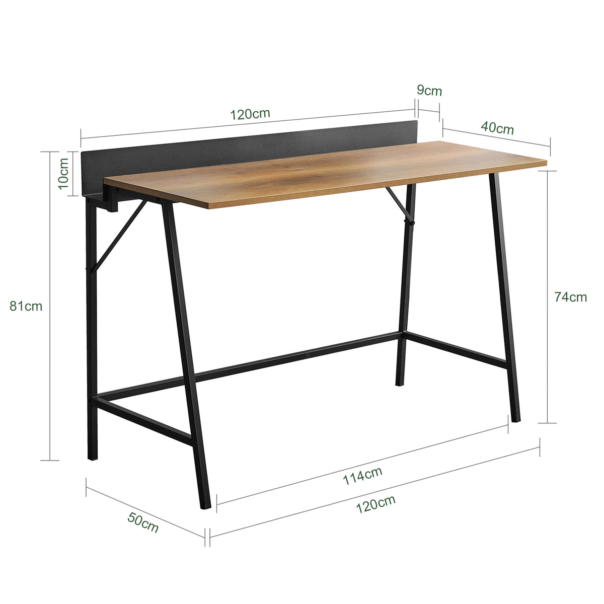 SoBuy FWT79-PF Bureau Informatique avec Passe-câble, Bureau d'Ordinateur Table d’Étude