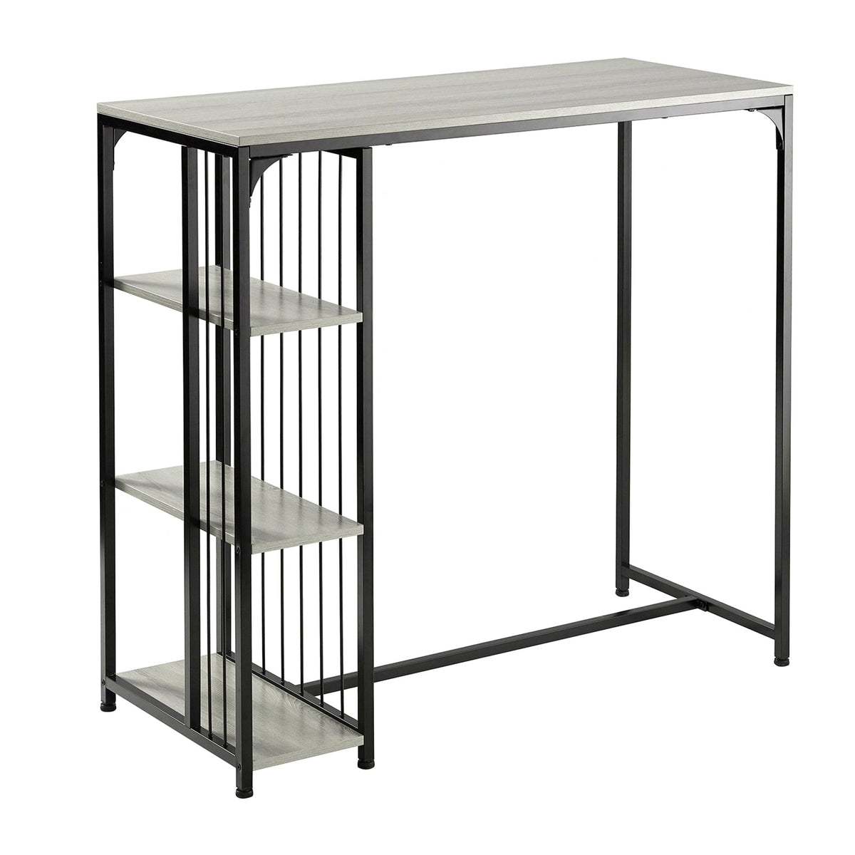 SoBuy FWT84-HG Table Haute de Bar Mange-Debout Table à Manger Table de Bistrot avec 3 Étagères