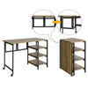 SoBuy FWT85-F Bureau Informatique Pliant Table de Bureau avec Étagère à 3 Niveaux Travail Pliable