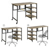 SoBuy FWT85-F Bureau Informatique Pliant Table de Bureau avec Étagère à 3 Niveaux Travail Pliable